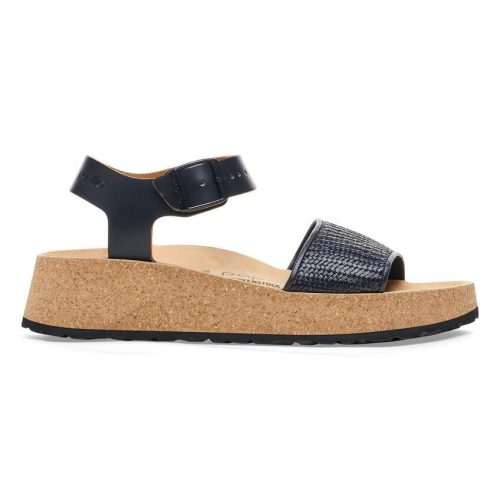 PapilliobyBirkenstockGlendaBlackRaffiaLeatherSandal5