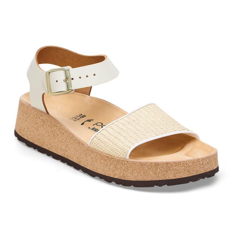 PapilliobyBirkenstockGlendaWhiteRaffiaLeatherSandal1