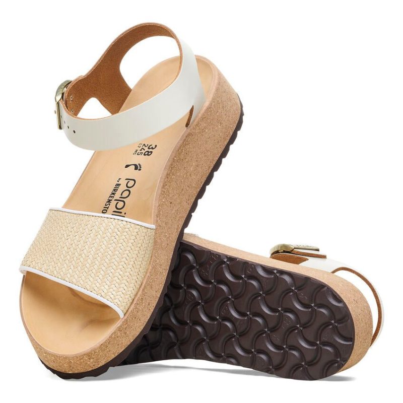 PapilliobyBirkenstockGlendaWhiteRaffiaLeatherSandal2