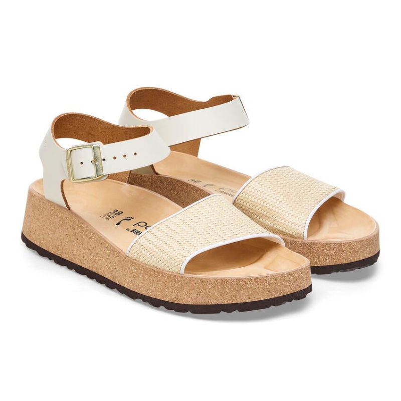 PapilliobyBirkenstockGlendaWhiteRaffiaLeatherSandal4