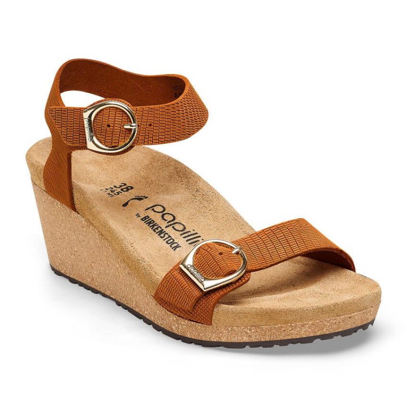 PapilliobyBirkenstockSoleyEmbossedOrangeWedge1