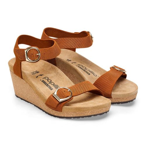 PapilliobyBirkenstockSoleyEmbossedOrangeWedge4